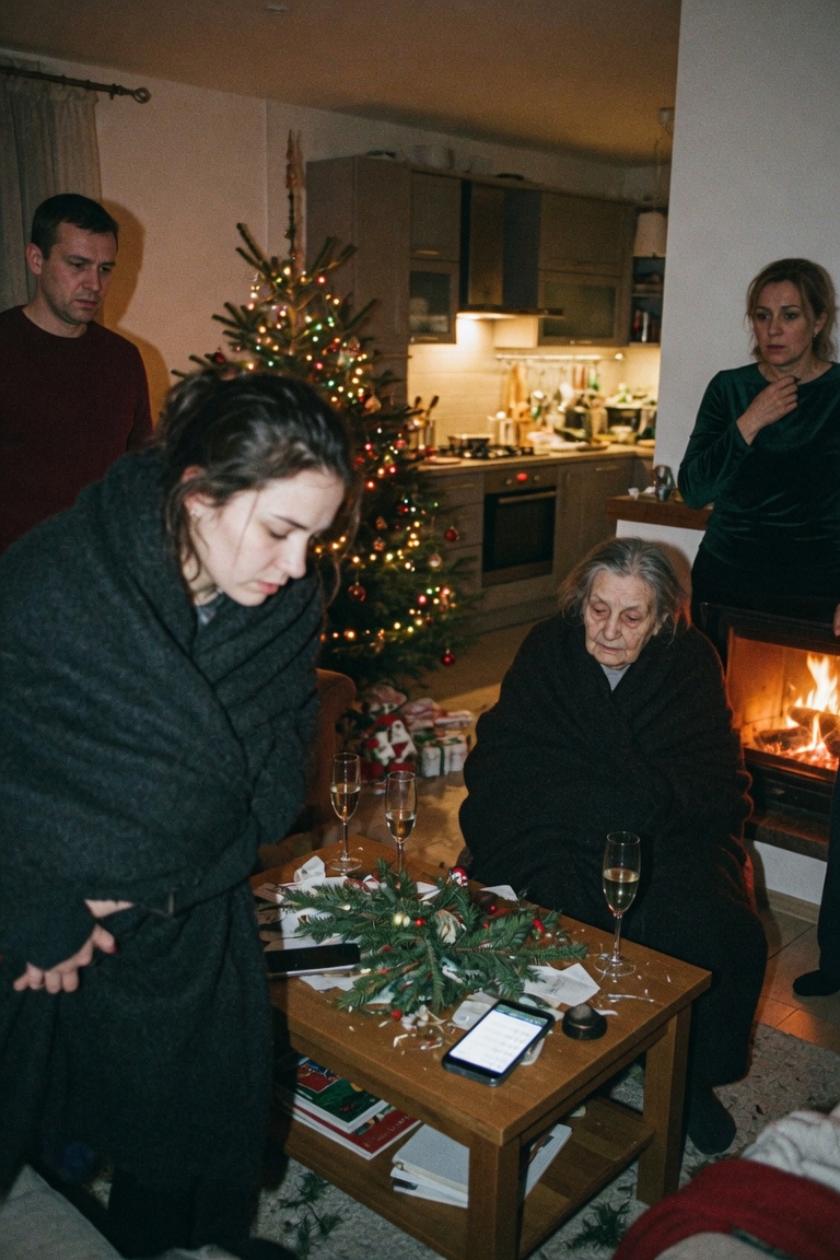 Ich überraschte meine Familie an Heiligabend – und fand meine Großmutter frierend vor der Tür, während drinnen auf ihre Kosten gefeiert wurde